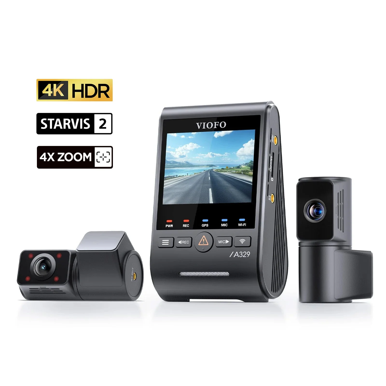 Front & Cabin & Telephoto Dashcam